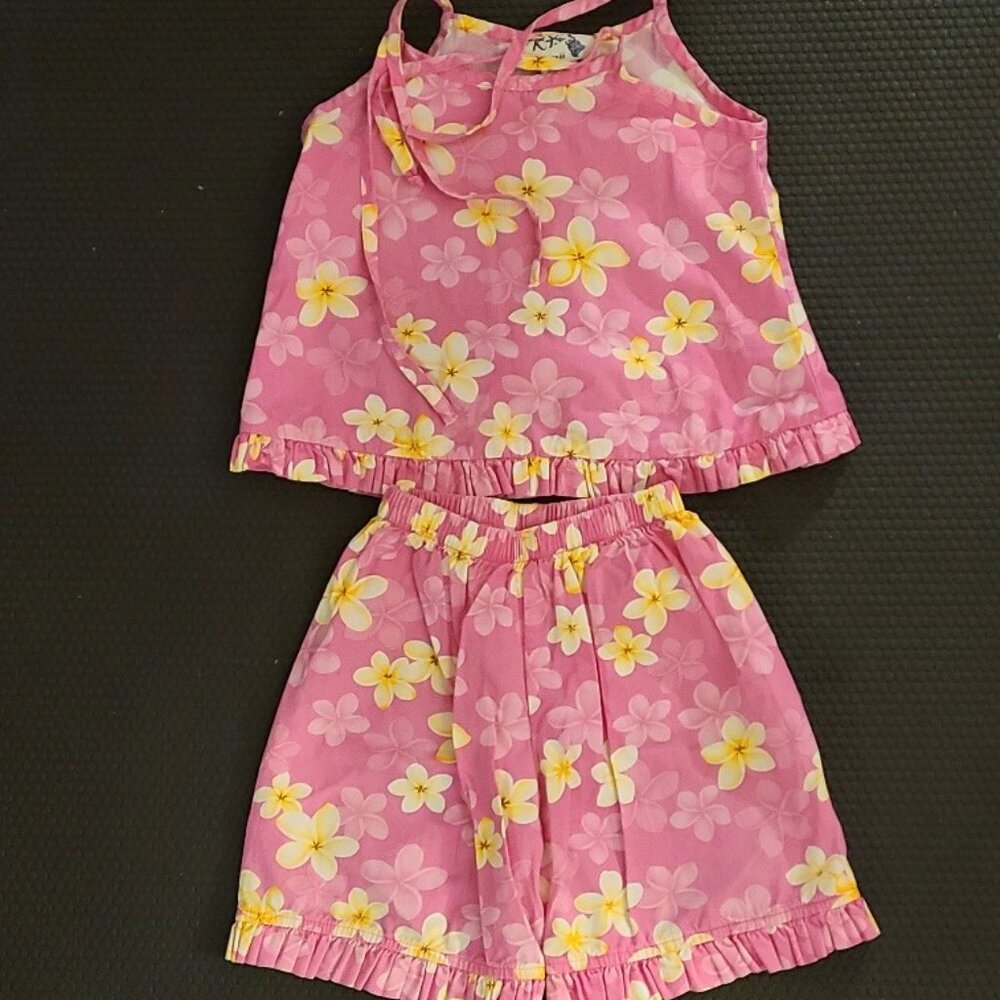 KY'S Hawaii string top dress with bottom shorts cotton Size 1-2